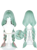OSIAS COSPLAY - Wuthering Waves Phrolova Cosplay Wig Long Green and Pink With Two Braids