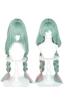 OSIAS COSPLAY - Wuthering Waves Phrolova Cosplay Wig Long Green and Pink With Two Braids