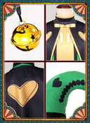 The Freak Circus Harlequin Cosplay Costume Green Outfit
