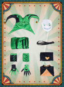 The Freak Circus Harlequin Cosplay Costume Green Outfit