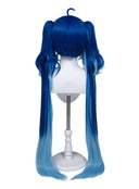 Wuthering Waves Iuno Cosplay Wig Long Dark Blue and Light Blue With Pigtails