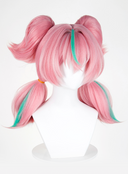 Zenless Zone Zero Aria Cosplay Wig Medium Pink and Green With Pigtails