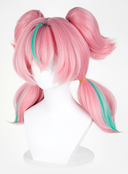 Zenless Zone Zero Aria Cosplay Perücke Mittelrosa und Grün mit Zöpfen