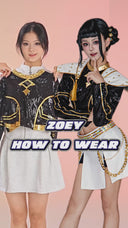 KPop Demon Hunters Zoey Cosplay Costume Golden Stage Outfit Black