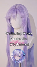 Perruque de cosplay Cantarella de Wuthering Waves, cheveux longs violets et bleus