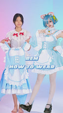 Re:Life in a Different World From Zero Rem Maid Cat Ears Cosplay Costume with Tail