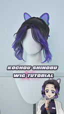 Demon Slayer Kochou Shinobu Cosplay Wig With Butterfly Hair Clip