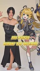 Zenless Zone Zero Ju Fufu Cosplay Costume with Fluffy Gradient Tiger Tail